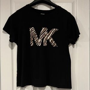Michael Kors Black Tee with Zebra MK Logo
Excellent condition